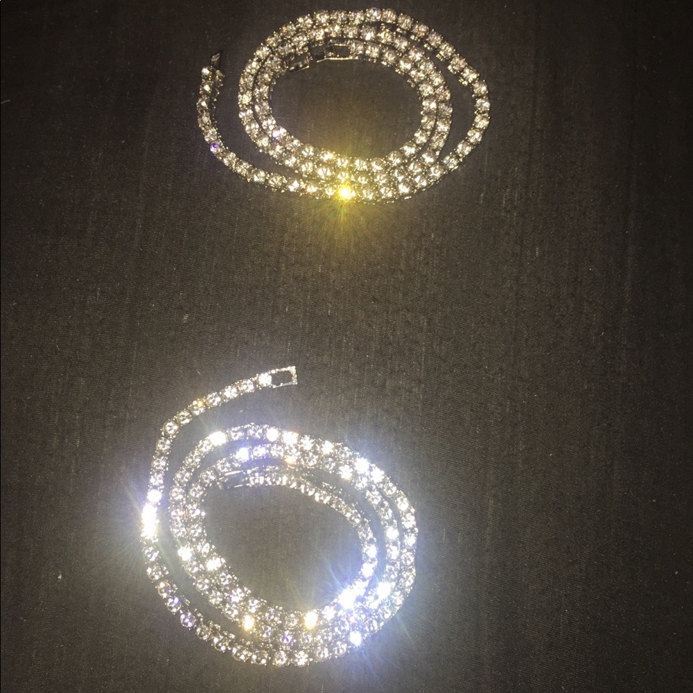 18k white gold tennis chains